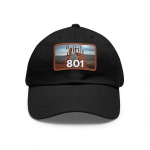 Utah Arches Dad Hat by State of Mine Featuring the 801 Area Code with Leather Patch, Beach Vibes Cap, Gift for Dad, Outdoor Hat, Casual Style Headwear