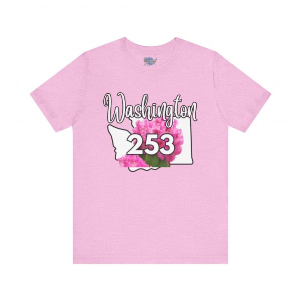Washington State Flower the Pacific Rhododendron 253 Area Code by State of Mine Tee, Unisex Jersey Short Sleeve Shirt, Perfect for Gifts, Travel, and Casual Wear, Ideal for Summer, Birthdays, and [...] - Image 27