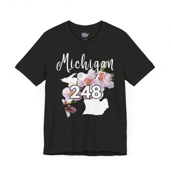 Michigan State Flower The Apple Blossom 248 Area Code by State of Mine. Unisex Jersey Short Sleeve Tee - Cozy Everyday Wear, Casual Style, Summer Essentials, Gift for Friends, Graphic Tee - Image 26