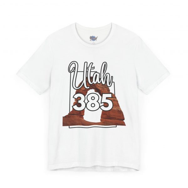 Utah 385 Area Code Arches by State of Mine. Unisex Jersey Tee, Outdoor Adventure Shirt, Travel Gift, Casual Wear, Summer Tee, Unique Design - Image 9