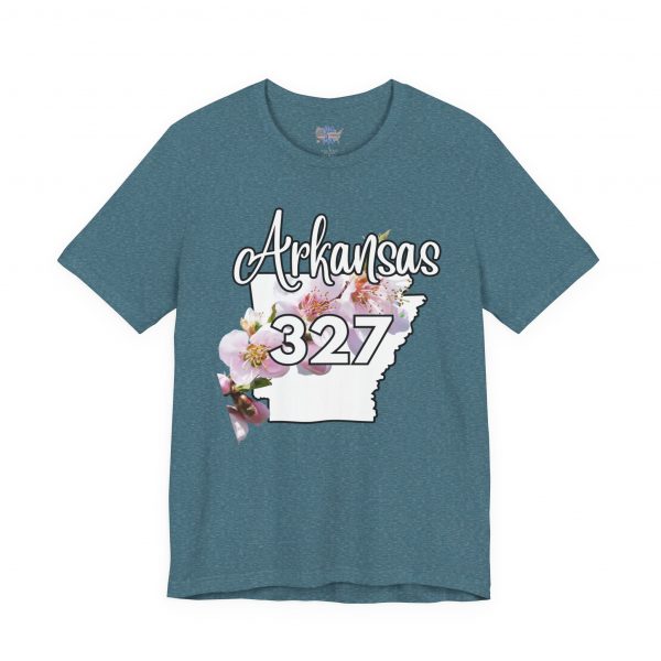 Arkansas State Flower The Apple Blossom 327 Area Code by State of Mine. Unisex Jersey Short Sleeve Tee - Cozy Everyday Wear, Casual Style, Summer Essentials, Gift for Friends, Graphic Tee - Image 46