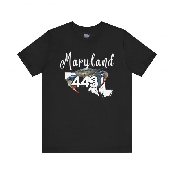 Maryland Blue Crab Design 443 Area Code by State of Mine Short Sleeve Tee, Unisex Summer Shirt, State Pride Tee, Beach T-Shirt, Gift for Marylanders - Image 17