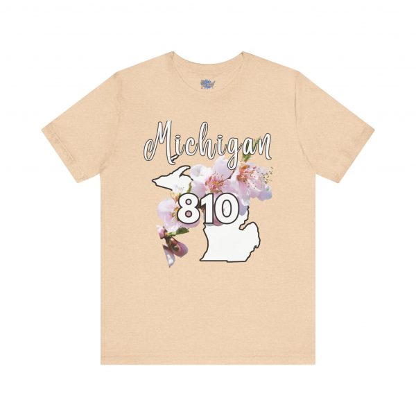 Michigan State Flower The Apple Blossom 810 Area Code by State of Mine. Unisex Jersey Short Sleeve Tee - Cozy Everyday Wear, Casual Style, Summer Essentials, Gift for Friends, Graphic Tee - Image 16