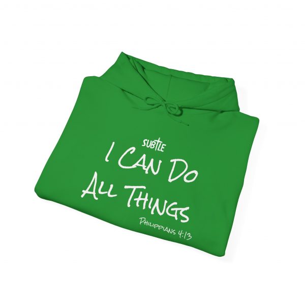 I Can Do All Things by Subtle--Unisex Dark Colored Hoodie, Cozy Sweatshirt, Faith-Based Inspirational Apparel, Philippians 4:13 - Image 32