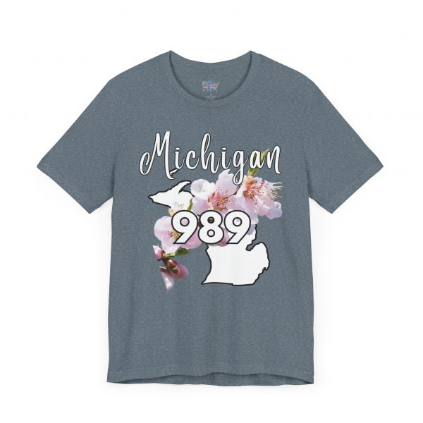Michigan State Flower The Apple Blossom 989 Area Code by State of Mine. Unisex Jersey Short Sleeve Tee - Cozy Everyday Wear, Casual Style, Summer Essentials, Gift for Friends, Graphic Tee - Image 42