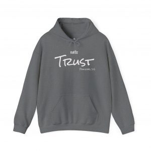 Trust by Subtle--Unisex Dark Colored Hoodie, Cozy Sweatshirt, Faith-Based Inspirational Apparel, Proverbs 3:5