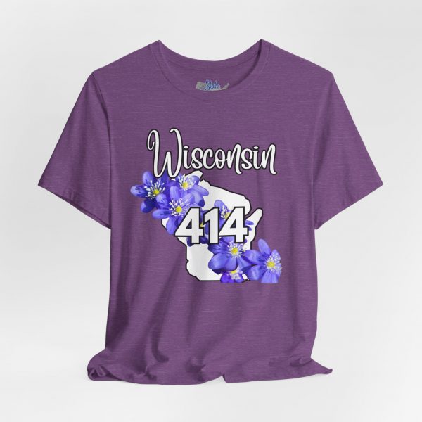 Wisconsin State Flower the Blue Violet by State of Mine Area Code 414 Tee, Unisex Jersey Short Sleeve Shirt, Perfect for Gifts, Travel, and Casual Wear, Ideal for Summer, Birthdays, and [...] - Image 23