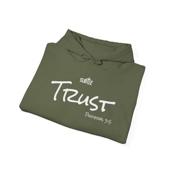 Trust by Subtle--Unisex Dark Colored Hoodie, Cozy Sweatshirt, Faith-Based Inspirational Apparel, Proverbs 3:5 - Image 16