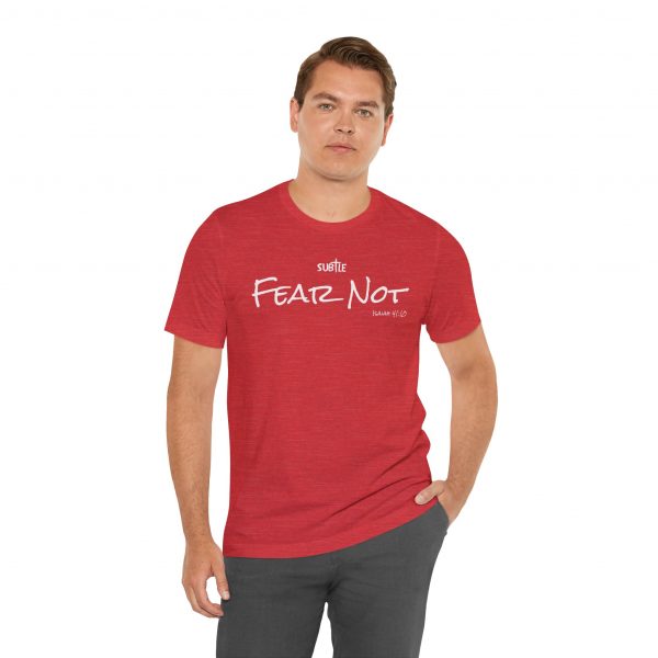 Fear Not by Subtle Merch--Unisex Dark Colored Heavy Cotton T-Shirt, Faith-Based and Inspirational, Isaiah 41:10 - Image 39