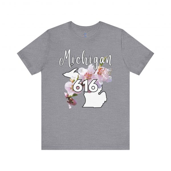 Michigan State Flower The Apple Blossom 616 Area Code by State of Mine. Unisex Jersey Short Sleeve Tee - Cozy Everyday Wear, Casual Style, Summer Essentials, Gift for Friends, Graphic Tee - Image 36