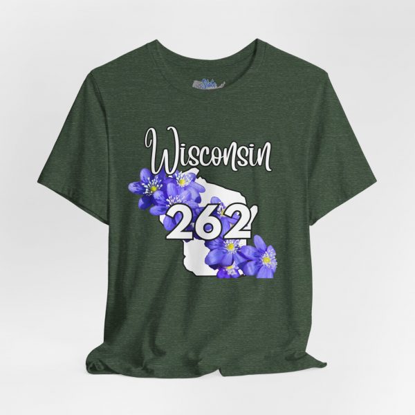Wisconsin State Flower the Blue Violet by State of Mine 262 Area Code Tee, Unisex Jersey Short Sleeve Shirt, Perfect for Gifts, Travel, and Casual Wear, Ideal for Summer, Birthdays, and [...] - Image 19