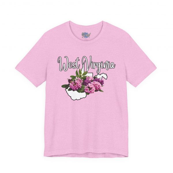 West Virginia State Flower the Rhododendron by State of Mine Tee, Unisex Jersey Short Sleeve Shirt, Perfect for Gifts, Travel, and Casual Wear, Ideal for Summer, Birthdays, and [...] - Image 29
