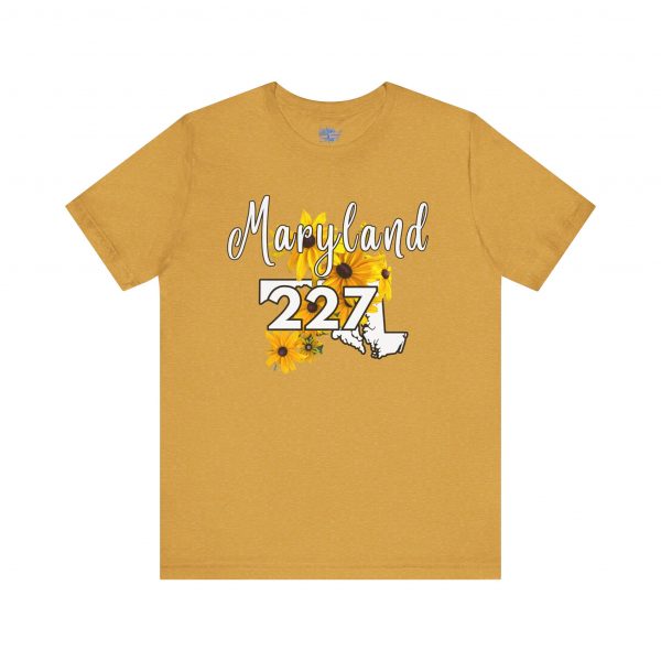 Maryland State Flower The Black-eyed Susan 227 Area Code by State of Mine Short Sleeve Tee, Casual Tee, Maryland Gift, Summer Shirt, State Pride Top, Floral Graphic Tee, Unisex T-Shirt - Image 13