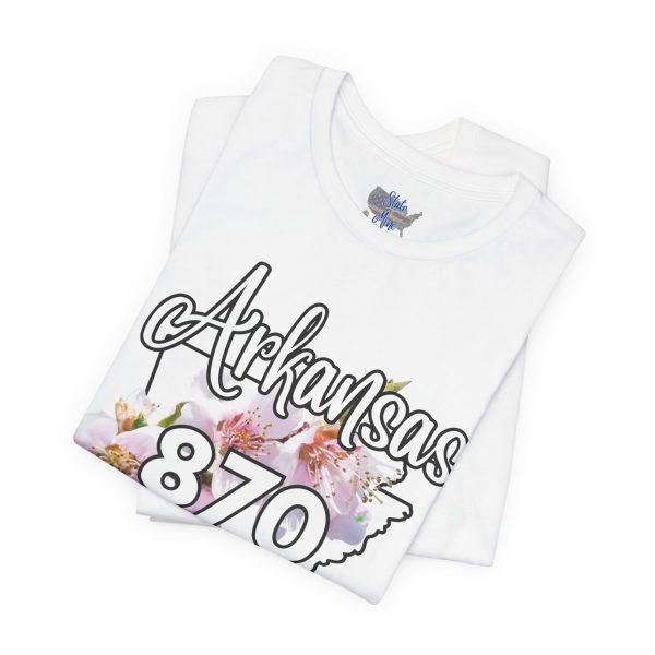 Arkansas State Flower The Apple Blossom 870 Area Code by State of Mine. Unisex Jersey Short Sleeve Tee - Cozy Everyday Wear, Casual Style, Summer Essentials, Gift for Friends, Graphic Tee - Image 11