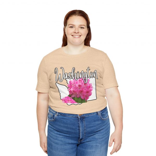 Washington State Flower the Pacific Rhododendron by State of Mine Tee, Unisex Jersey Short Sleeve Shirt, Perfect for Gifts, Travel, and Casual Wear, Ideal for Summer, Birthdays, and [...] - Image 10