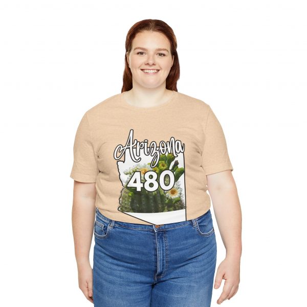 Arizona State Flower the Saguaro Blossom Area Code 480 by State of Mine  Tee, Unisex Jersey Short Sleeve Shirt, Perfect for Gifts, Travel, and Casual Wear, Ideal for Summer, Birthdays, and [...] - Image 8