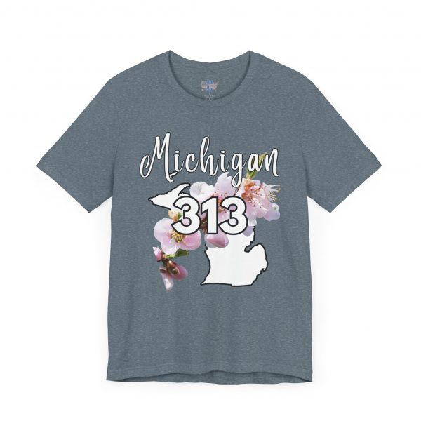 Michigan State Flower The Apple Blossom 313 Area Code by State of Mine. Unisex Jersey Short Sleeve Tee - Cozy Everyday Wear, Casual Style, Summer Essentials, Gift for Friends, Graphic Tee - Image 42