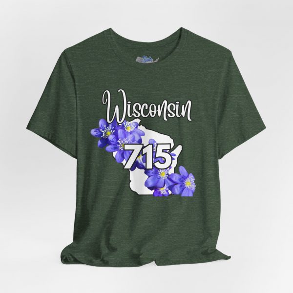 Wisconsin State Flower the Blue Violet by State of Mine Area Code 715 Tee, Unisex Jersey Short Sleeve Shirt, Perfect for Gifts, Travel, and Casual Wear, Ideal for Summer, Birthdays, and [...] - Image 19