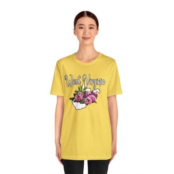 West Virginia State Flower the Rhododendron by State of Mine Tee, Unisex Jersey Short Sleeve Shirt, Perfect for Gifts, Travel, and Casual Wear, Ideal for Summer, Birthdays, and [...] - Image 2