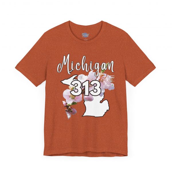 Michigan State Flower The Apple Blossom 313 Area Code by State of Mine. Unisex Jersey Short Sleeve Tee - Cozy Everyday Wear, Casual Style, Summer Essentials, Gift for Friends, Graphic Tee - Image 22