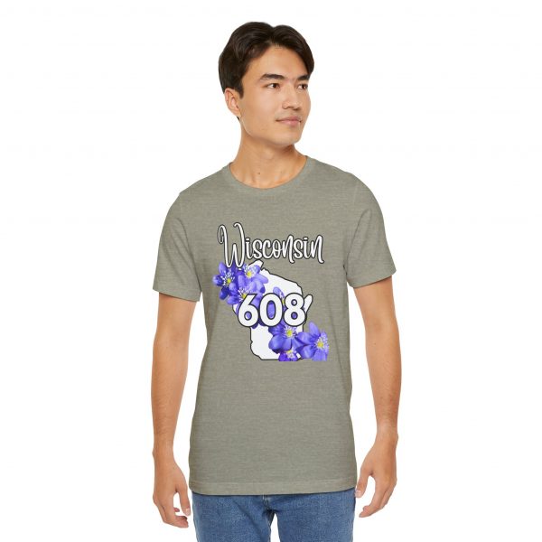 Wisconsin State Flower the Blue Violet by State of Mine 608 Area Code Tee, Unisex Jersey Short Sleeve Shirt, Perfect for Gifts, Travel, and Casual Wear, Ideal for Summer, Birthdays, and [...] - Image 14
