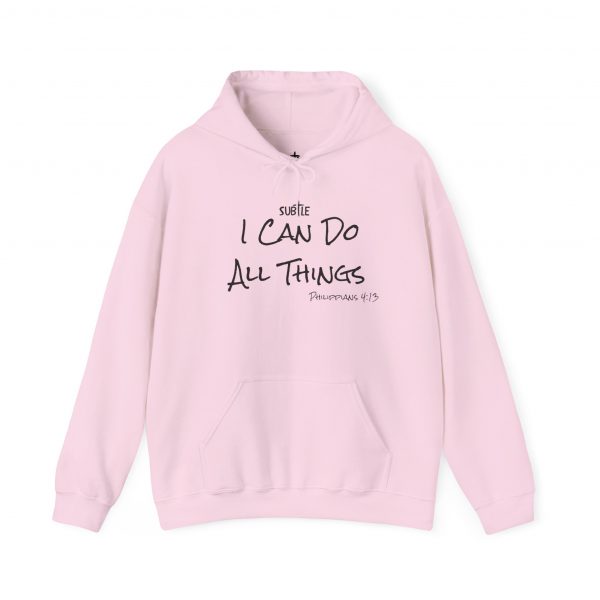 I Can Do All Things by Subtle--Unisex Hoodie, Cozy Sweatshirt, Faith-Based Inspirational Apparel, Philippians 4:13 - Image 9