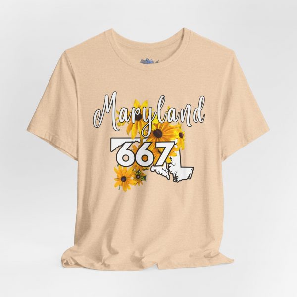 Maryland State Flower The Black-eyed Susan 667 Area Code by State of Mine Short Sleeve Tee, Casual Tee, Maryland Gift, Summer Shirt, State Pride Top, Floral Graphic Tee, Unisex T-Shirt - Image 17