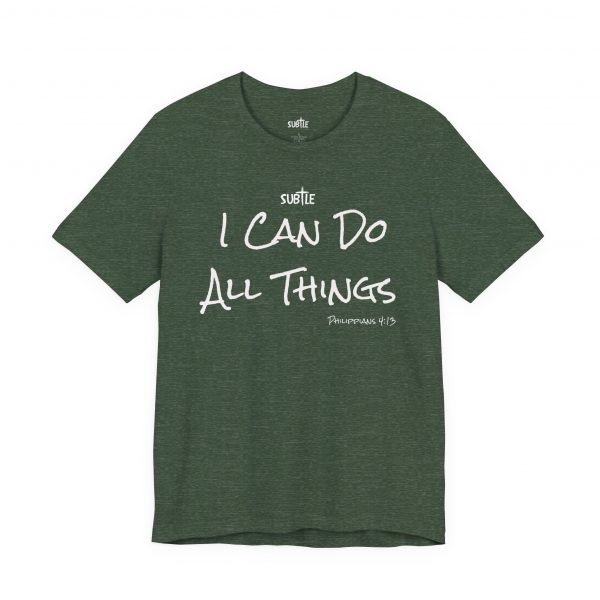 I Can Do All Things by Subtle Merch--Unisex Dark Colored Heavy Cotton T-Shirt, Faith-Based and Inspirational, Philippians 4:13 - Image 19