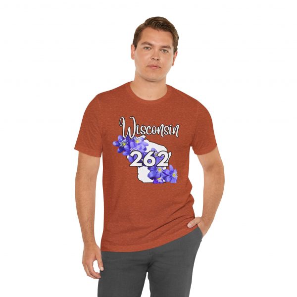 Wisconsin State Flower the Blue Violet by State of Mine 262 Area Code Tee, Unisex Jersey Short Sleeve Shirt, Perfect for Gifts, Travel, and Casual Wear, Ideal for Summer, Birthdays, and [...] - Image 8