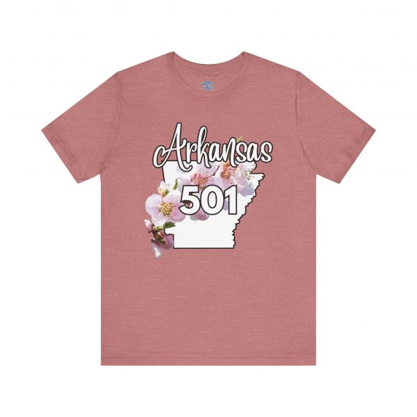 Arkansas State Flower The Apple Blossom 501 Area Code by State of Mine. Unisex Jersey Short Sleeve Tee - Cozy Everyday Wear, Casual Style, Summer Essentials, Gift for Friends, Graphic Tee - Image 12