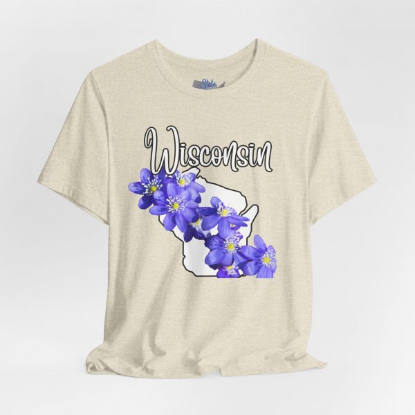 Wisconsin Floral Tee, Unisex Jersey Short Sleeve Shirt, Perfect for Gifts, Travel, and Casual Wear, Ideal for Summer, Birthdays, and [...] - Image 11